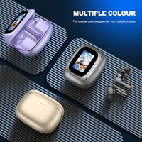 Écouteurs sans fil intra-auriculaires YXG-24, écouteurs à réduction de bruit active ANC avec écran tactile couleur intelligent de 1,47 pouces, personnalisables