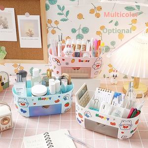 X1012 Creative Cosmetics Office <b>Stationery</b> <b>Storage</b> <b>Box</b> Multi-Function Desktop Ins Compartment Drawer Made of Durable Plastic - Product Image 2