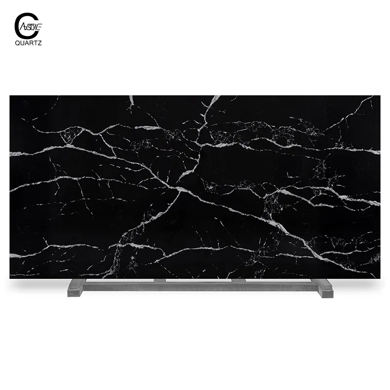 Caxstone bán buôn tấm calacatta đen đá thạch anh để kích thước cho thời trang nóng nhà bếp bàn Vật liệu 20/30mm