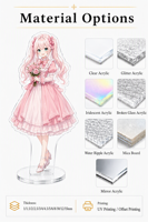 Support acrylique personnalisé pour figurine d'anime, impression UV, support en acrylique à fente unique, figurine en mica, personnage original