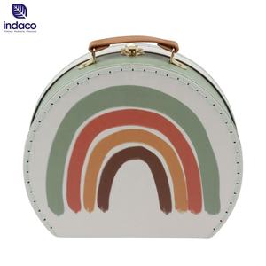 Factory Wholesale Paper Box Luxury Design Paper Rigid Cardboard with Handle Toy Clothes Packaging Baby Gift Box Suitcase - Product Image 1