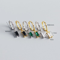 Boucles d'oreilles tendance pour femme, mini pendantes, plaquées or, en argent tibétain, avec fleur, diamant et zircone cubique, style Huggie Hoop