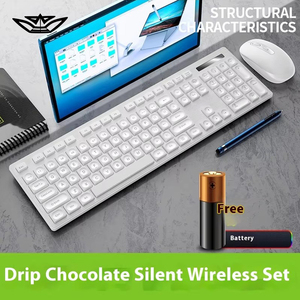 LVKIDRON Clavier multimédia silencieux 2.4G Récepteur 10m Connexion stable Clavier sans fil Souris Combos AA Batterie pour ordinateur portable - Product Image 5