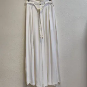 2024 Trends customized Women's drawstring waist belt TR rayon blend long pants clothing factory low moq
