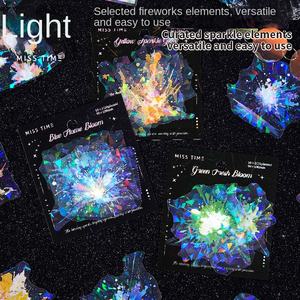 ملصق ضوئي ليزري للسيارات الخفيفة، سلسلة الألعاب النارية المتفتحة، شفاف ومقاوم للماء من مادة PET، مطبوع بتصميم إبداعي للزينة - Product Image 3