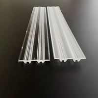 Lentille linéaire LED transparente à angle de faisceau de 90 degrés, large, transparente/givrée, extrudée, pour éclairage, pour profils et diffuseurs de canaux