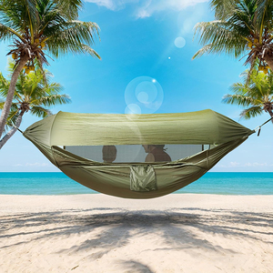 <span class=keywords><strong>Hamac</strong></span> de camping à ouverture rapide entièrement automatique avec moustiquaire, confortable pour l'extérieur, en taffetas de nylon 210T, avec sangles d'arbre - Product Image 3