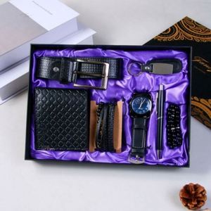 Set de Regalo de 6 Piezas para Hombre: Reloj, Cartera, Cinturón, Llavero, Bolígrafo y Caja de Regalo para Hombres de Negocios, Artículos para Regalos Navideños - Product Image 4