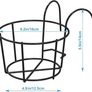 Cestini in ferro e arte appesi in metallo fioriere con sopra il supporto <span class=keywords><strong>per</strong></span> vasi di fiori con gancio da giardino <span class=keywords><strong>per</strong></span> interni esterni - Product Image 6