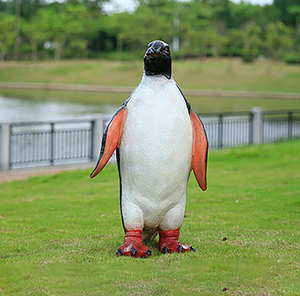 S343 fibre de verre Extra Large pingouin Sculpture extérieur jardin décor résistant aux intempéries résine ornement taille réelle pingouin statue - Product Image 1