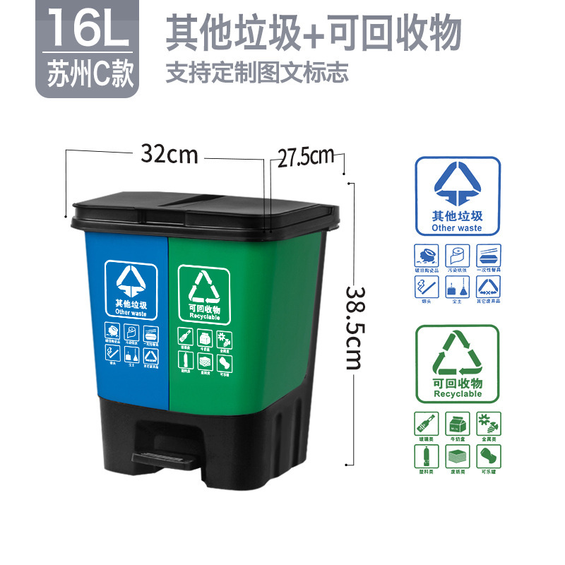 16L Double Réservoir Bleu-Vert
