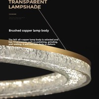 2025 Moderne Simple Élégant Tout-Cuivre Résine Lustre De Luxe pour Salon Chambre Salle À Manger Anneau Lampe pour La Maison Pendentif Lumières