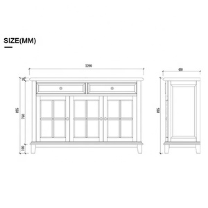 Gỗ Màu Nâu Lưu Trữ Tủ Ăn Trung Quốc Hutch Sideboard Tủ Buffet Máy Chủ - Product Image 3