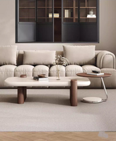 Table basse rectangulaire en bois de pin massif, design minimaliste peint avec espace de rangement, meubles de salon