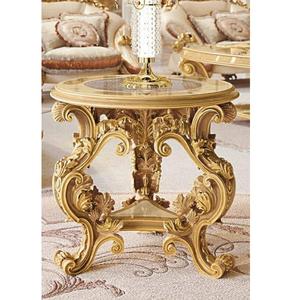 Taburete redondo de madera de teca antigua con acabado dorado, hecho a mano, de madera maciza, decorativo, para sala de estar o dormitorio. - Product Image 2