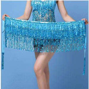 Chaîne de taille pour <span class=keywords><strong>danse</strong></span> du ventre, écharpe de hanche à franges pour <span class=keywords><strong>danse</strong></span> indienne, serviette à sequins scintillants, jupe enveloppante à pampilles, <span class=keywords><strong>accessoires</strong></span> de <span class=keywords><strong>danse</strong></span>, faible MOQ - Product Image 2