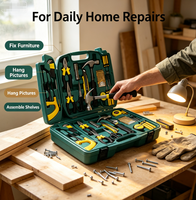 Ensemble d'outils ménagers tout-en-un économique, multi-tailles, avec mallette portable pour travaux de réparation et d'entretien domestiques