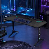 Escritorio Gamer Aor Esports 2026 Moderno de Alta Calidad, Personalizado, de Fibra de Carbono Negra con Luz LED, Mesa para Juegos de PC