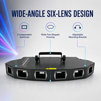 Projecteur laser RGB multicolore en forme d'éventail à 4/6 faisceaux, DMX512 ILDA, auto/son-actif, refroidissement par ventilateur, pour club, discothèque, bar, scène