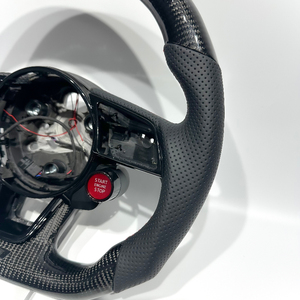 Volant personnalisé en fibre de carbone noire avec deux boutons pour <span class=keywords><strong>Audi</strong></span> Série Berline A3 A4 A5 S3 S4 S5 <span class=keywords><strong>RS3</strong></span> RS4 RS5, design sport en forme de D - Product Image 2
