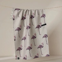 Serviettes de cuisine imprimées recto-verso en polyester recyclé et nylon microfibre gaufré, motifs pouvant être affichés des deux côtés