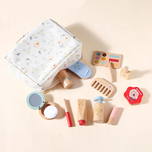 Kit <span class=keywords><strong>de</strong></span> maquillage en bois pour enfants, ensemble <span class=keywords><strong>de</strong></span> <span class=keywords><strong>beauté</strong></span> réaliste pour filles avec rouge à lèvres, parfum, poudre, trousse <span class=keywords><strong>de</strong></span> maquillage, jeu <span class=keywords><strong>de</strong></span> maquillage - Product Image 2