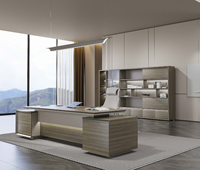 Bureau de direction ergonomique moderne LIWEI avec panneau design, extensible et durable, en bois, pour PDG, usage haut de gamme et luxueux