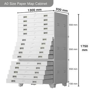 Classeur plat en acier moderne à 5 tiroirs Taille A0 Papier d'art mobile pour l'école Musée Architecture Design pour atelier et hôtel - Product Image 4