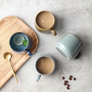 Bán buôn Nhật Bản biểu tượng tùy chỉnh gốm cốc trà handmade phản ứng men nhỏ gốm cà phê Coffe <span class=keywords><strong>Mug</strong></span> Retro đồ đá <span class=keywords><strong>Mug</strong></span> - Product Image 2