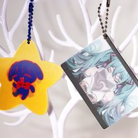Porte-clés en acrylique à effet lenticulaire 3D imprimé UV en gros, motif dessin animé, forme rectangulaire, trois motifs interchangeables