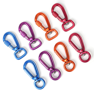 Mosquetón giratorio <span class=keywords><strong>pequeño</strong></span> personalizado de fábrica, mosquetón de aluminio con función de bloqueo para correa de perro - Product Image 5