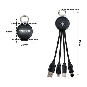 Cavo di Ricarica per Telefono 3 in 1 con Logo LED Lampeggiante Personalizzato per Promozioni - Product Image 2