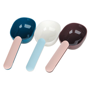 Pet Food Scoop With Lid Sealing Clip Blue White Brown <b>ABS</b> Durable For Cat Dog Feeding Supplies - Product Image 5