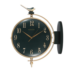 Hzxb Double-Sided <b>Wall</b> <b>Clock</b> Round Battery Powered Quiet 15Db For <b>Bedroom</b> Living Room Home Decoration - Product Image 2