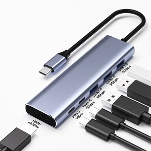ฮับอะลูมิเนียมคุณภาพสูง รองรับความเร็ว 10GB USB3.2 Gen2 พอร์ต Type-C และ Type-A พร้อมระบบชาร์จไฟ PD 100W และตัวแปลงสัญญาณ HDTV - Product Image 6