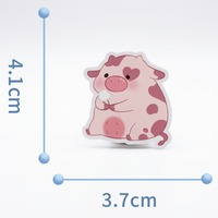 Autocollants en vinyle découpés à la forme, impression personnalisée, durables, imperméables, animaux mignons, RTS, 102 pièces par sac, 2 cm/4 cm / MOQ 10 ensembles