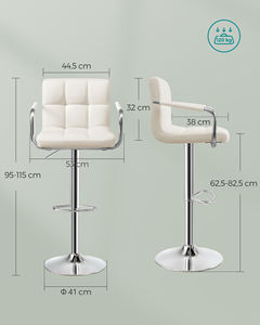 Tabourets de <span class=keywords><strong>bar</strong></span> pivotants réglables en cuir <span class=keywords><strong>SONGMICS</strong></span>, style moderne, tabourets de cuisine modernes, chaises de <span class=keywords><strong>bar</strong></span> pour table de <span class=keywords><strong>bar</strong></span> - Product Image 5