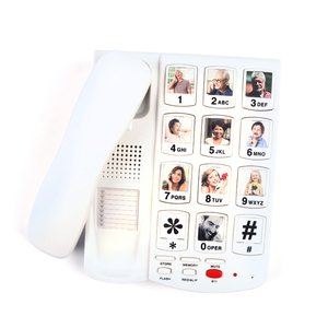 Téléphone à gros clavier avec 10 touches de mémoire et un numéroteur, téléphone à gros boutons avec photos pour <span class=keywords><strong>personnes</strong></span> âgées - Product Image 2
