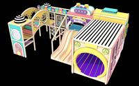 Parc d'attractions intérieur de petite taille avec aire de jeux souple et structure en tube d'acier galvanisé pour enfants, capacité supérieure à 100 personnes