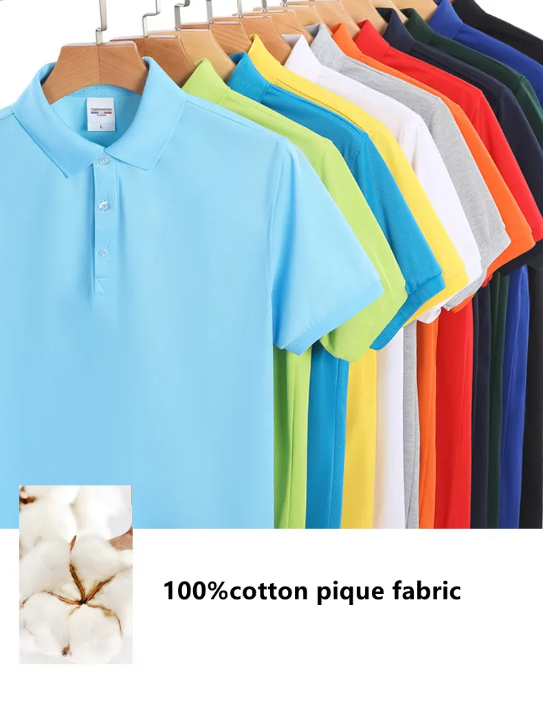 Polo in tessuto piqué personalizzato 120-260gsm per uomo polo in cotone 100 polo in cotone per uomo 100 cotone