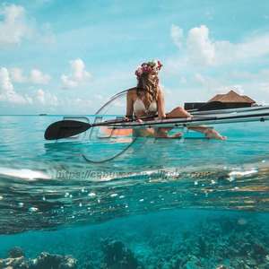 Kayak de pêche en plastique pour 2 personnes, canoë en verre entièrement Transparent, Kayak à rames Transparent, été Offre Spéciale - Product Image 1