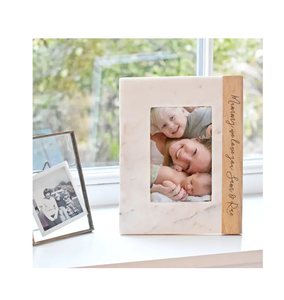 Cornice foto in marmo legno decorazione per la casa rettangolo bianco cornici album fotografici accessori - Product Image 1