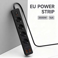 Überspannung schutz Multiprise-Steckdosen leiste EU-Stecker Steckdosen leiste Unterstützt kunden spezifische Steckdosen-Verlängerung stecker mit USB und Typ c