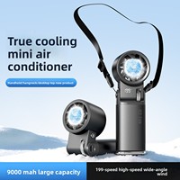 Ventilateur portable 2026 Ice Pack 4000mAh avec affichage numérique USB, haute vitesse, turbo puissant, pour bureau et extérieur