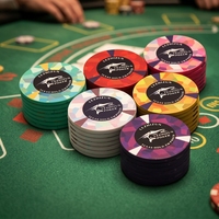 Échantillon de conception gratuit, jetons de poker en céramique de 10 g, 39 mm, logo personnalisé pour tournoi, fabricants chinois, jeu de poker, jeu de hasard, cadeaux