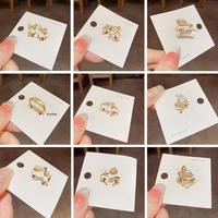 Bagues empilables de luxe délicates, nouvelle tendance 2026, plaquées or 14 carats, ornées de zircon et de perles, bagues ouvertes plaquées or pour filles, cadeau