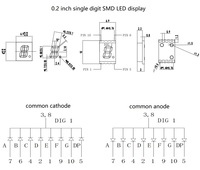 Super Grün (569-571 NM) 0,2 Zoll Einstellige SMD 7-Segment-LED-Anzeige Houkem-2011SMD-A/BSG