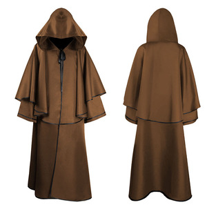 Halloween con cappuccio <span class=keywords><strong>mantello</strong></span> gotico medievale <span class=keywords><strong>strega</strong></span> vampiro <span class=keywords><strong>mantello</strong></span> per uomini e donne Costume Cosplay - Product Image 2