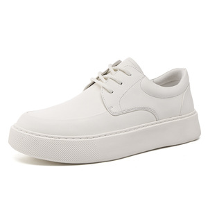 Sneakers en cuir blanc pour homme sur mesure, fabricant OEM, chaussures décontractées minimalistes, fournisseur de cuir de vache - Product Image 4