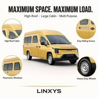 LINXYS G201B Nouveau camionnette électrique pure, fourgonnette de livraison, autonomie de 400 km, espace de chargement de 7 m, véhicule électrique pour la logistique urbaine